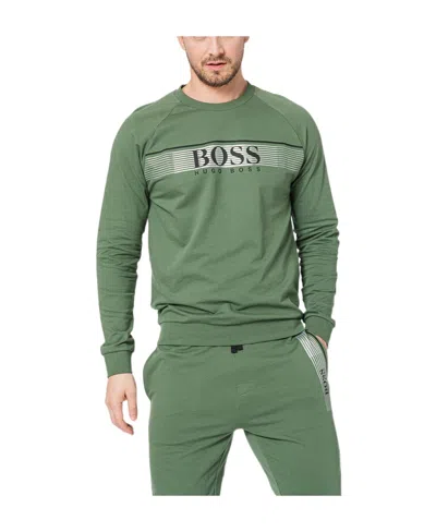 Hugo Boss Printed Logo Hoodie In Green