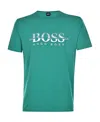 Hugo Boss Printed Logo Short Sleeved T-shirt In Green