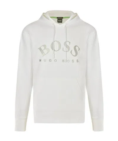 Hugo Boss Printed Logo Sweater In White