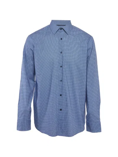 Pre-owned Hugo Boss Printed Long-sleeve Shirt In Blue