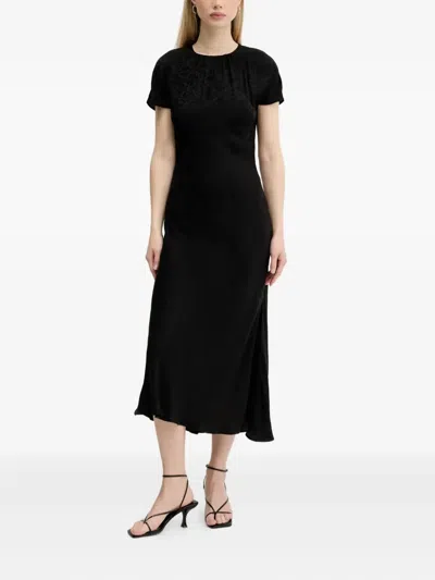 Hugo Boss Printed Midi Dress In Black