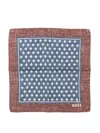 Hugo Boss Printed Pocket-square Scarf In Blue