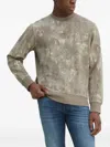 Hugo Boss Printed Ribbed Sweatshirt In Gray