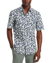 Hugo Boss Printed Short Sleeve Shirt In Open Green