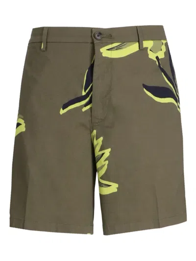 Hugo Boss Printed Shorts In Green