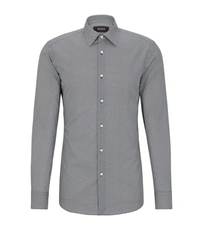 Hugo Boss Printed Slim-fit Shirt In Blue