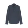 Hugo Boss Printed Slim-fit Shirt In Performance-stretch Fabric In Blue