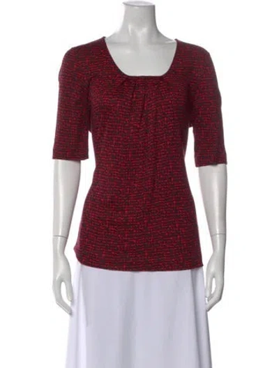 Pre-owned Hugo Boss Printed Square Neckline Top In Red