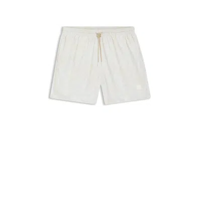 Hugo Boss Printed Swim Shorts In White