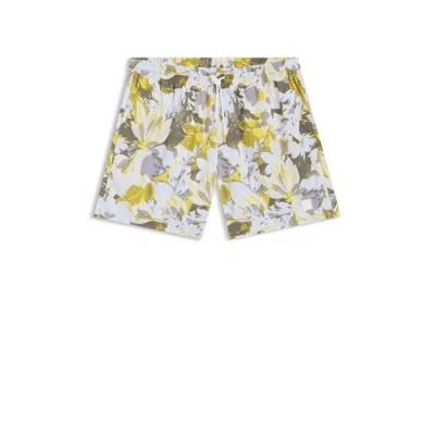 Hugo Boss Printed Swim Shorts In Yellow