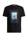 Hugo Boss Pattern Short-sleeved T-shirt In Black