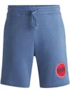 Hugo Boss Printed Track Shorts In Blue