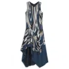 Hugo Boss Printed-twill Dress With Asymmetric Hemline In Blue
