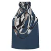 Hugo Boss Printed-twill Top With Tie Neckline