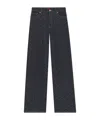 Hugo Boss Super-wide-leg Jeans In Monogram Laser-print Denim In Gray