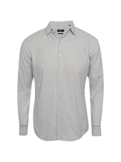 Pre-owned Hugo Boss Printed-pattern Cotton Shirt In White