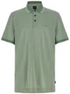 Hugo Boss Logo-detail Cotton Polo Shirt In Grün