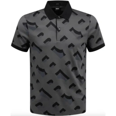 Pre-owned Hugo Boss Prout 419 Monogram Regular Fit Black Polo Shirt