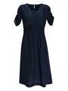 Hugo Boss Midikleid Mit Puffärmeln In Blue