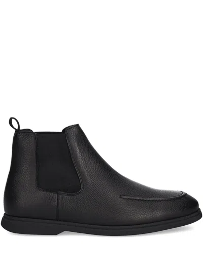 HUGO BOSS PULL-TAB PANELLED BOOTS