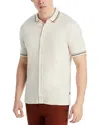 Hugo Boss Puno Cotton Slim Fit Button Down Polo Shirt In Open White