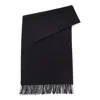 Hugo Boss Pure-wool Scarf With Embroidered Logo And Fringing In Black