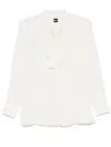 Hugo Boss Pussy-bow Blouse In Neutrals
