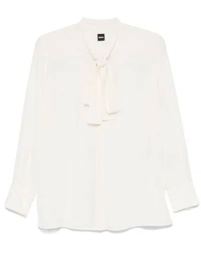 Hugo Boss Pussy-bow Blouse In White
