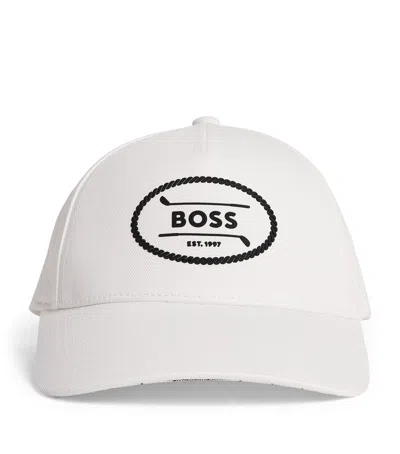Hugo Boss Pyer Golf Off-course Baseball Cap In White