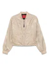 Hugo Boss Python-print Bomber Jacket In Neutrals