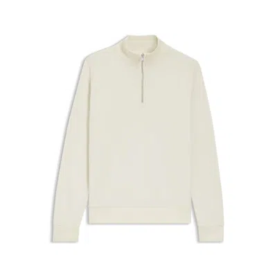 Hugo Boss Quarter-zip Sweatshirt In A Cotton Blend In White