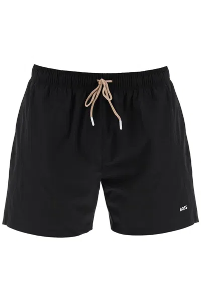 Hugo Boss Quick-dry Sea Bermuda In Black