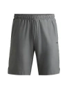 Hugo Boss Quick-dry Shorts With Decorative Reflective Logo In Gray