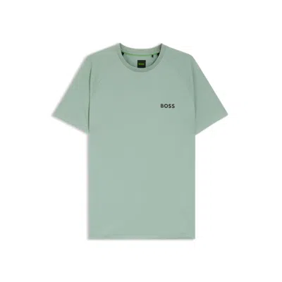 Hugo Boss Quick-dry Slim-fit T-shirt With Four-way Stretch In Green