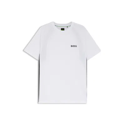 Hugo Boss Quick-dry Slim-fit T-shirt With Four-way Stretch In White