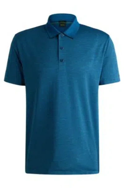 Hugo Boss Quick-dry Stretch-jersey Polo Shirt With Logo Detail In Light Blue