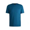 Hugo Boss Quick-dry Stretch-jersey T-shirt With Decorative Reflective Artwork In Blue