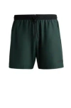 Hugo Boss Quick-dry Swim Shorts With Contrast Details In Light Green