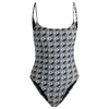 Hugo Boss Quick-drying Swimsuit With All-over Print In Black