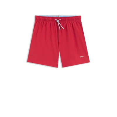 Hugo Boss Quick-dry Swim Shorts With Logo Detail In Pink