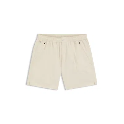 Hugo Boss Quick-dry Swim Shorts With Logo Detail In White