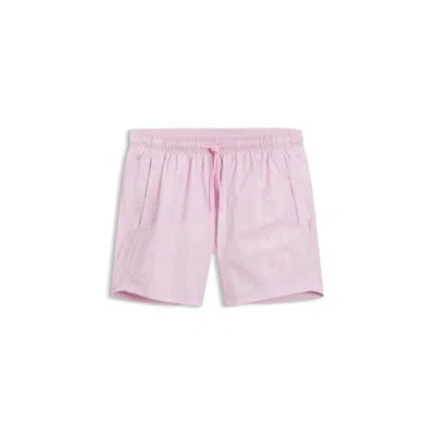 Hugo Boss Quick-drying Swim Shorts With Printed Logo In Pink