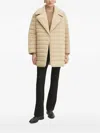 Hugo Boss Quilted Belted Jacket In Neutral