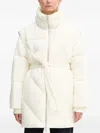 Hugo Boss Quilted Belted Jacket In White