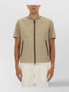 Hugo Boss Quilted Collar Vest Side Pockets In Brown