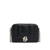 Hugo Boss Quilted Crossbody Bag With Double B Monogram Hardware In Black