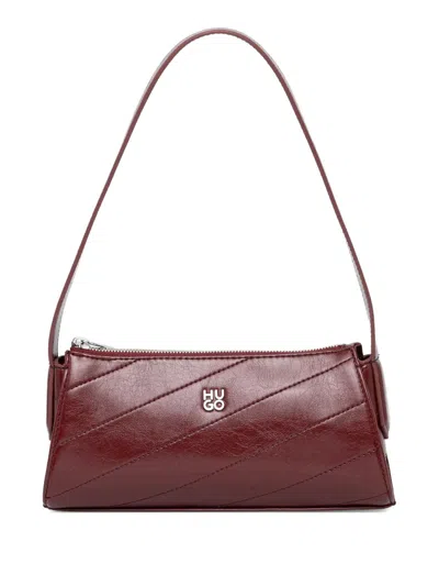 Hugo Boss Quilted-design Shoulder Bag In Burgundy