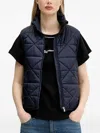 Hugo Boss Quilted Diamond-pattern Vest In Blue