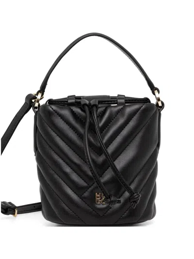 Hugo Boss Quilted Drawstring Bucket Bag In Black
