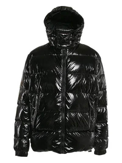 Pre-owned Hugo Boss Quilted Drawstring-hood Jacket In Black